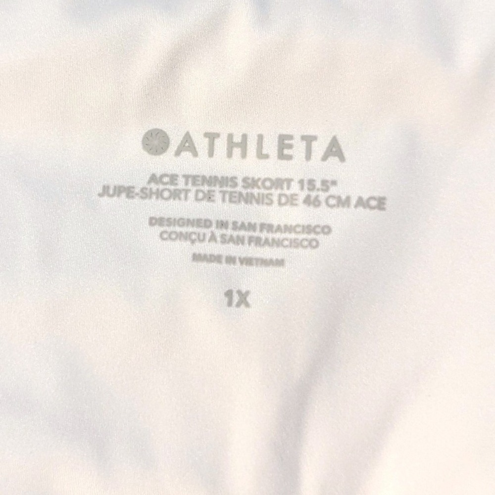 Athleta Womens 1X Ace Tennis Pickleball Skort 15.5 Bright White Active Skirt - Picture 8 of 15